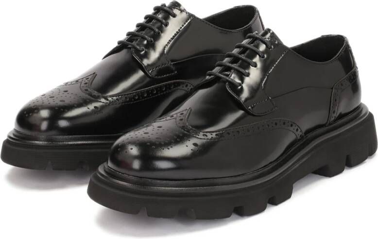 Kazar Studio Zwarte leren brogues vrijetijdsschoenen Black Heren