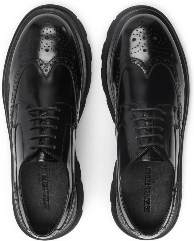 Kazar Studio Zwarte leren brogues vrijetijdsschoenen Black Heren