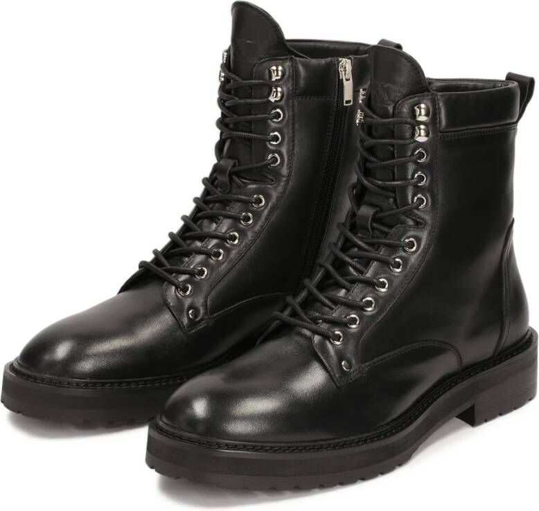 Kazar Studio Zwarte leren laarzen in militaire stijl Black Heren