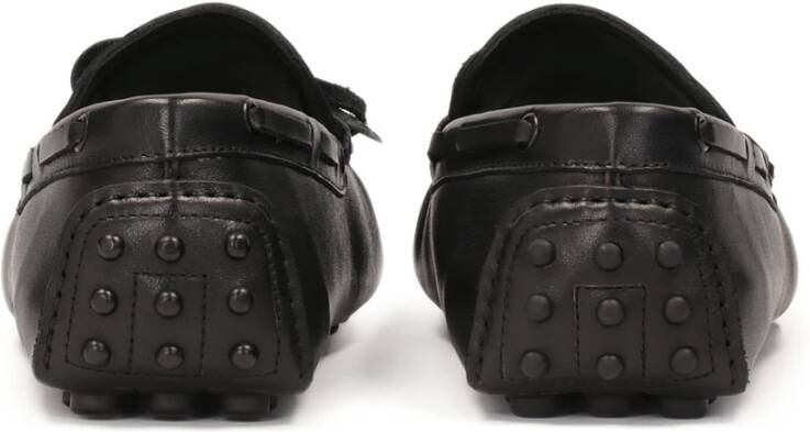 Kazar Studio Zwarte leren mocassins met vetersluiting Black Heren