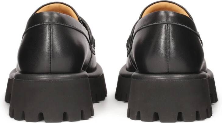 Kazar Studio Zwarte leren platform casual schoenen Black Dames