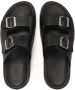 Kazar Studio Zwarte leren slippers met twee banden Black Heren - Thumbnail 9