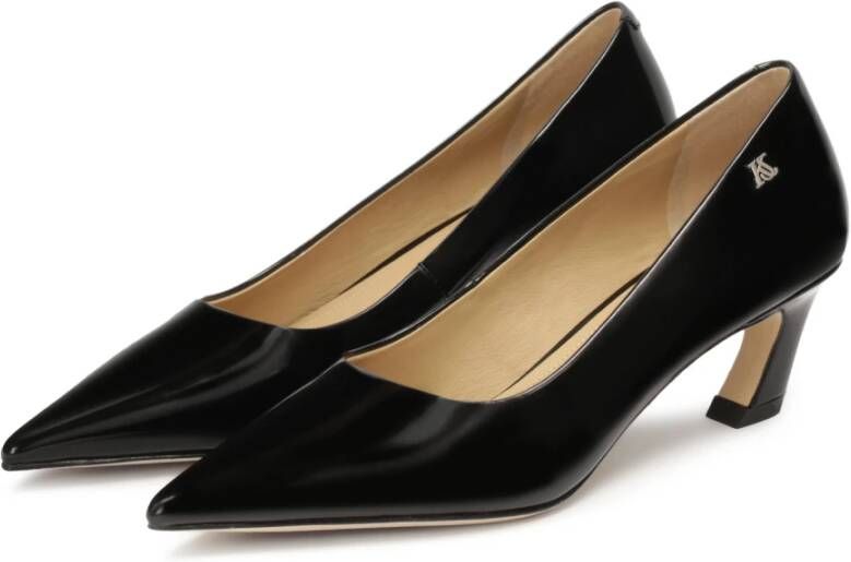 Kazar Studio Zwarte puntige pumps met een schuine hak Black Dames