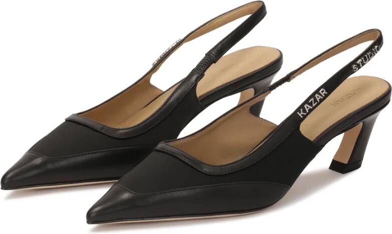 Kazar Studio Zwarte slingback-pumps met een modieuze hak Black Dames