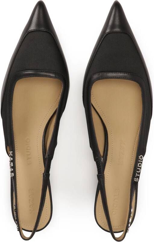 Kazar Studio Zwarte slingback-pumps met een modieuze hak Black Dames