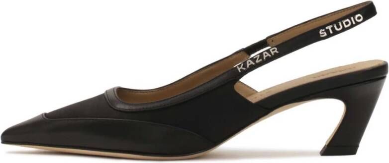 Kazar Studio Zwarte slingback-pumps met een modieuze hak Black Dames