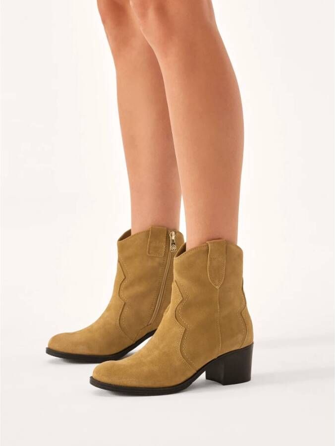 Kazar Suede cowboy laarzen in bruine kleur Brown Dames