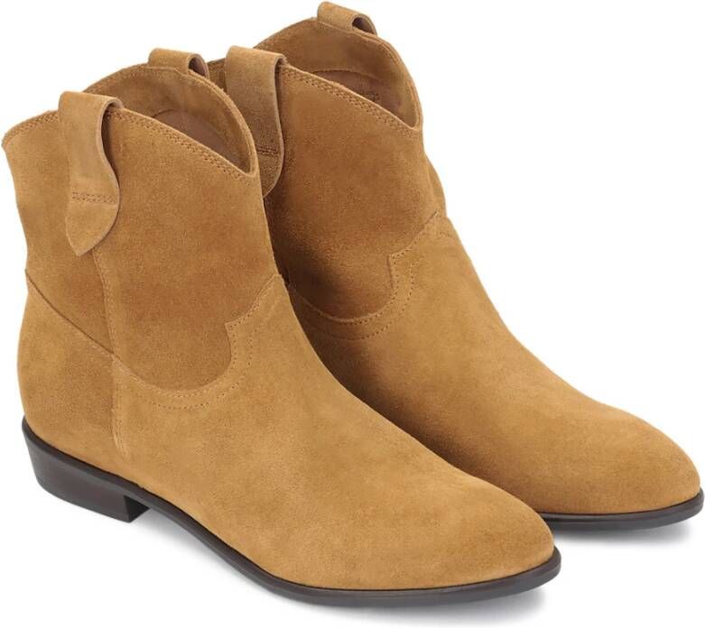 Kazar Suède enkellaarzen met een hoge slip-on bovenkant Brown Dames