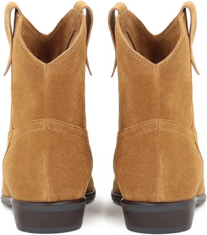 Kazar Suède enkellaarzen met een hoge slip-on bovenkant Brown Dames