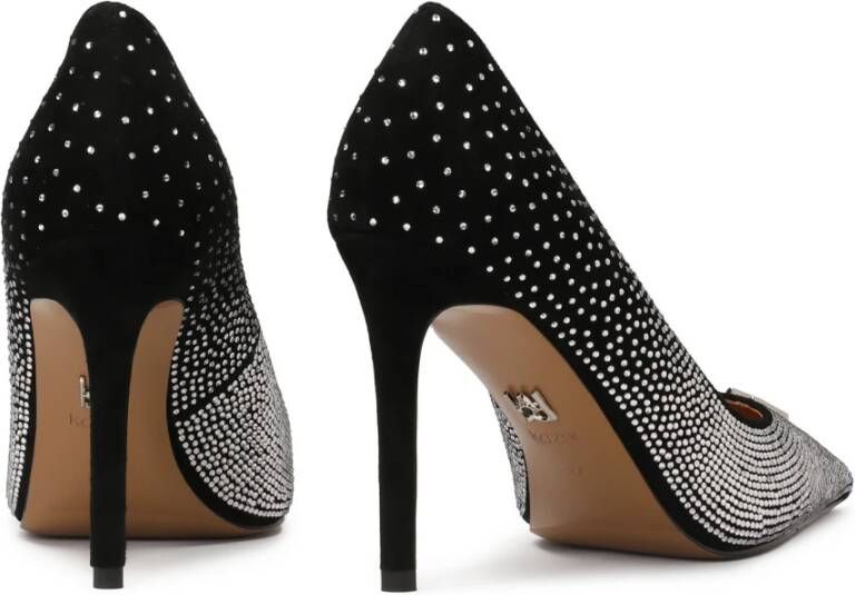 Kazar Suède pumps bedekt met zilveren kristallen Black Dames