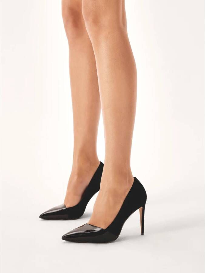 Kazar Suède pumps met gelakte neuzen Black Dames