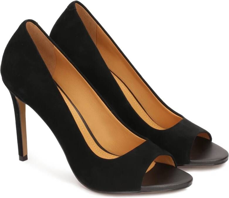 Kazar Suede pumps met uitgesneden bovenkant Black Dames