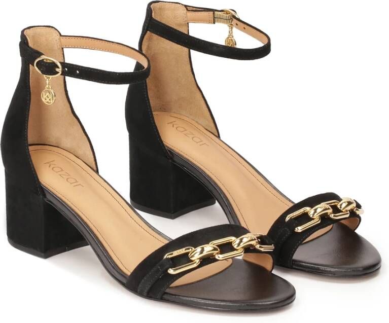 Kazar Suède sandalen met bedekte hak en lage hak Black Dames