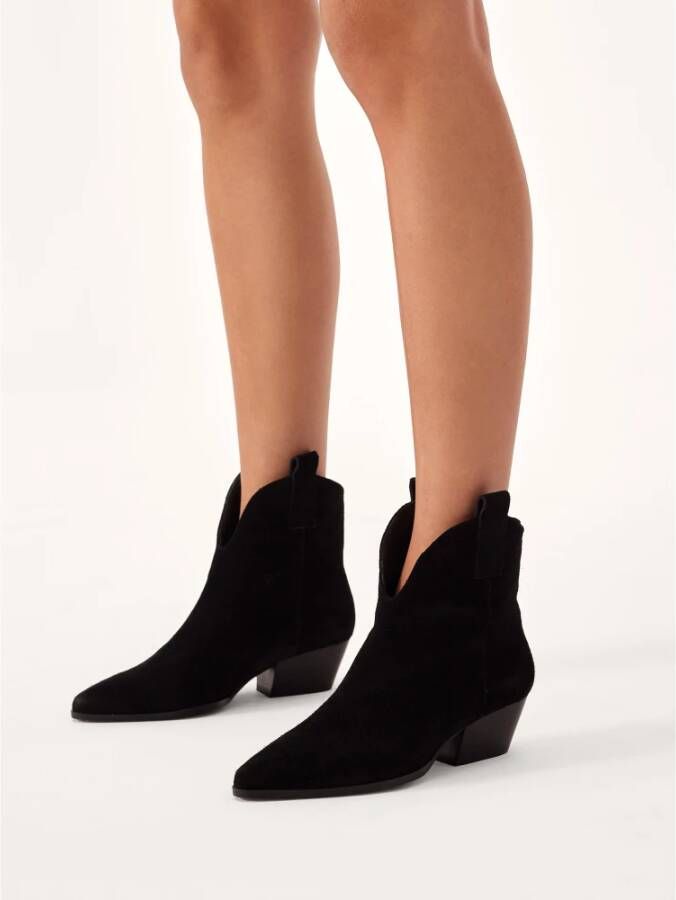 Kazar Suede slip-on cowboy laarzen Black Dames