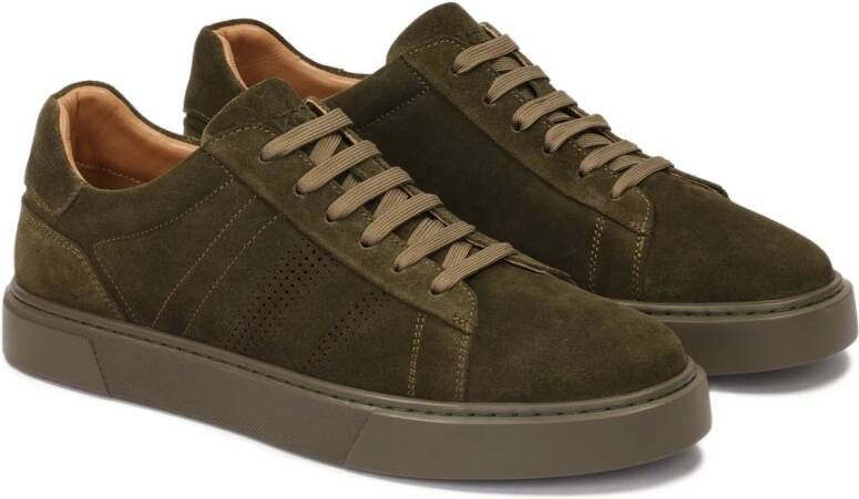 Kazar Suede sneakers in khaki kleur Green Heren