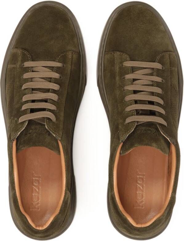 Kazar Suede sneakers in khaki kleur Green Heren