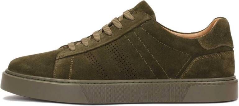 Kazar Suede sneakers in khaki kleur Green Heren