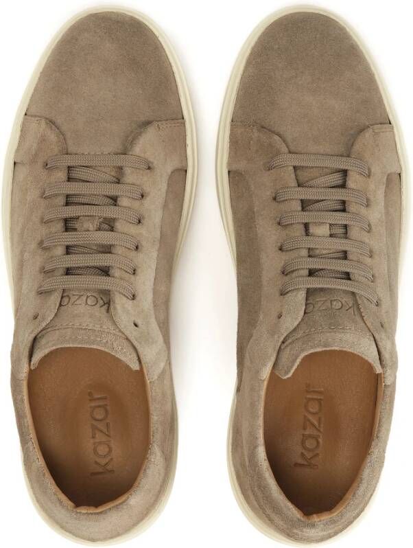 Kazar Suede sneakers in taupe kleur Beige Heren