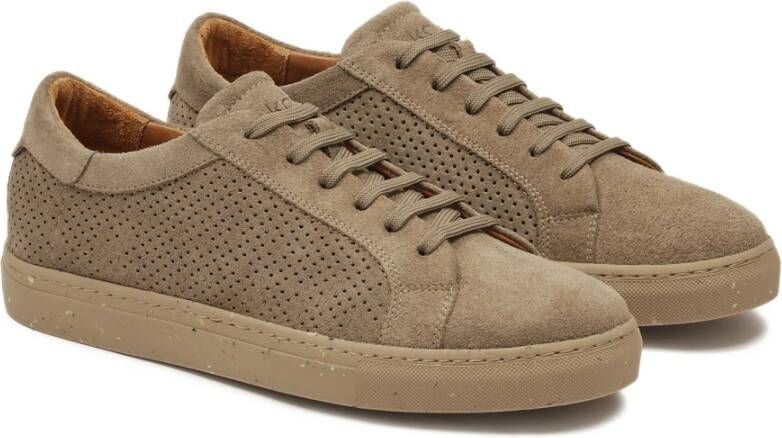 Kazar Taupe sneakers met perforaties op het bovenwerk Beige Heren