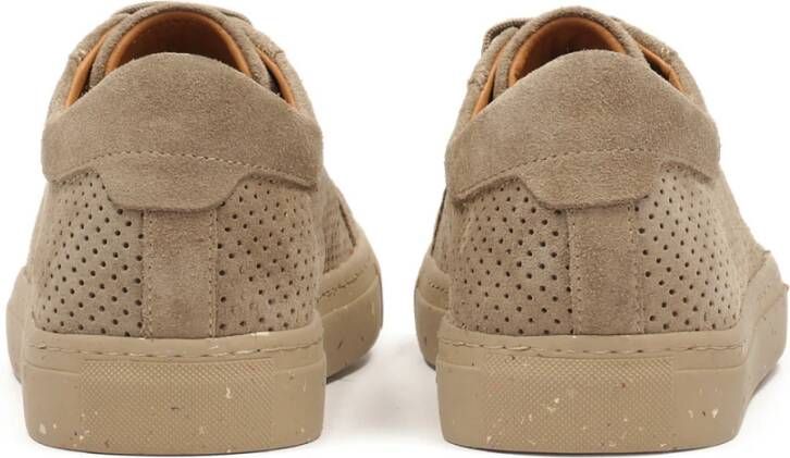 Kazar Taupe sneakers met perforaties op het bovenwerk Beige Heren