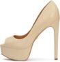 Kazar Tijdloze open teenpumps Beige Dames - Thumbnail 5