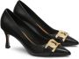 Kazar Tijdloze pumps met gouden decoratie op de neus Black Dames - Thumbnail 3