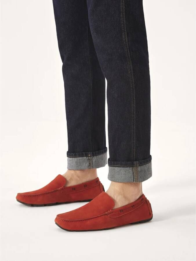 Kazar Tijdloze rode nubuck mocassins Red Heren