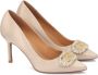 Kazar Versierde beige stoffen trouwpompen Beige Dames - Thumbnail 2