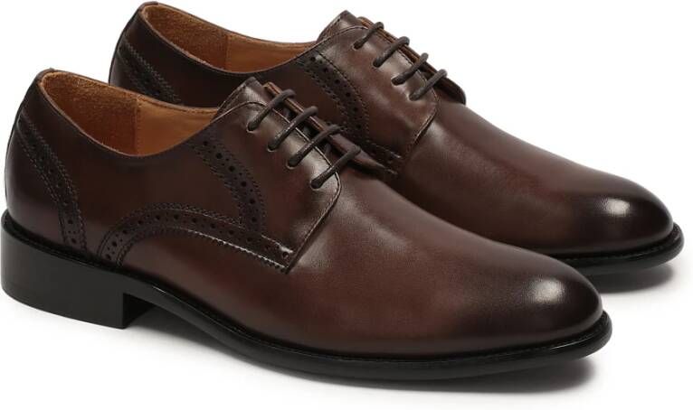 Kazar Versierde bruine leren derby schoenen Brown Heren