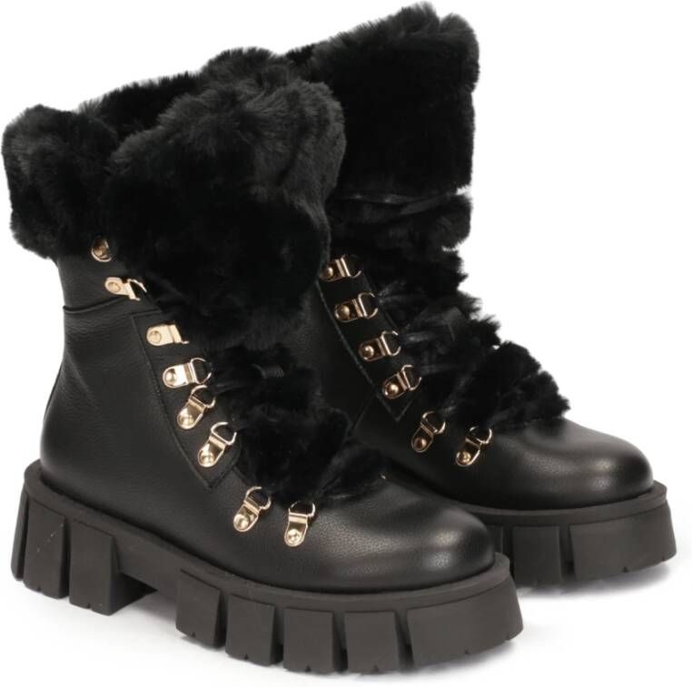 Kazar Veterschoenen met bont Black Dames