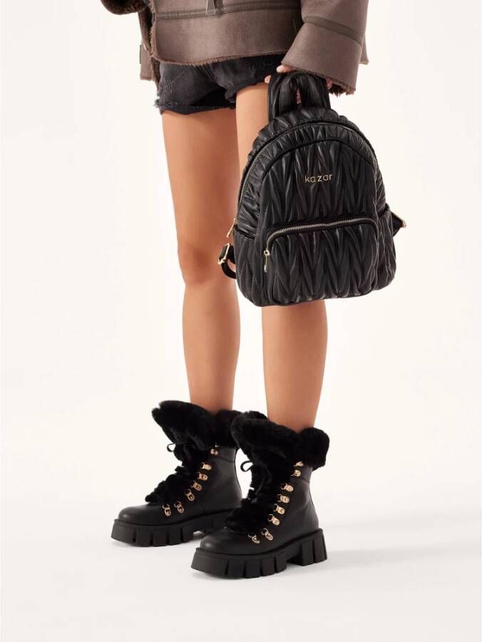 Kazar Veterschoenen met bont Black Dames