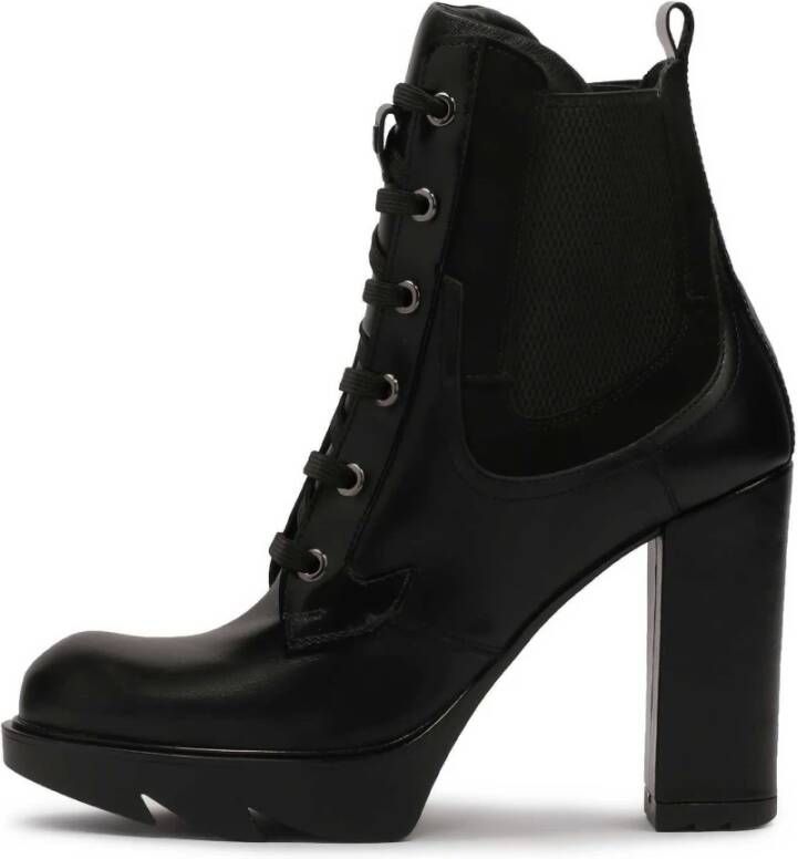 Kazar Veterschoenen met hak en plateauzool Black Dames