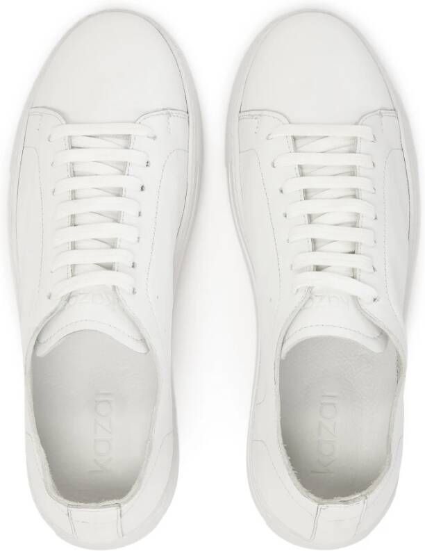 Kazar Witte heren sneakers met veters White Heren