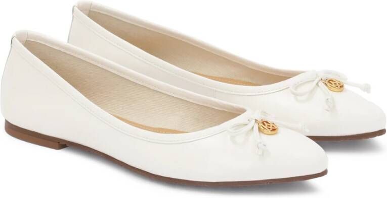 Kazar Witte leren ballerina's met hanger White Dames