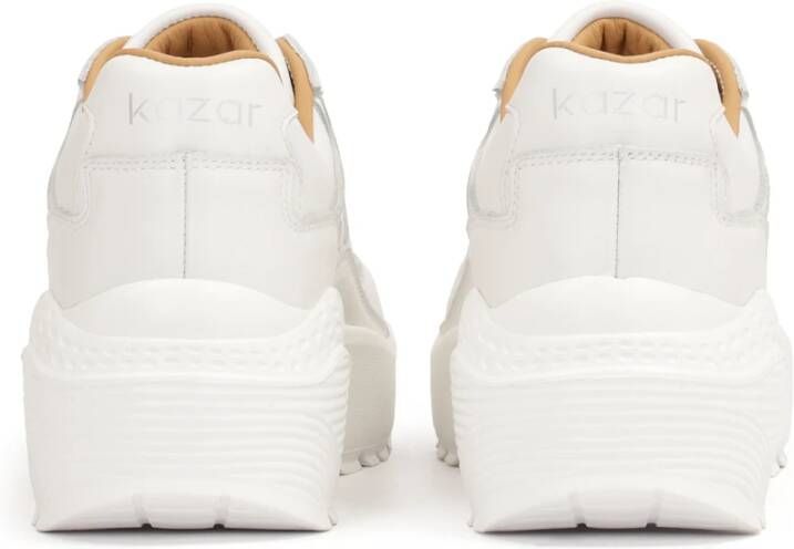 Kazar Witte leren sneakers op een dikke zool White Dames