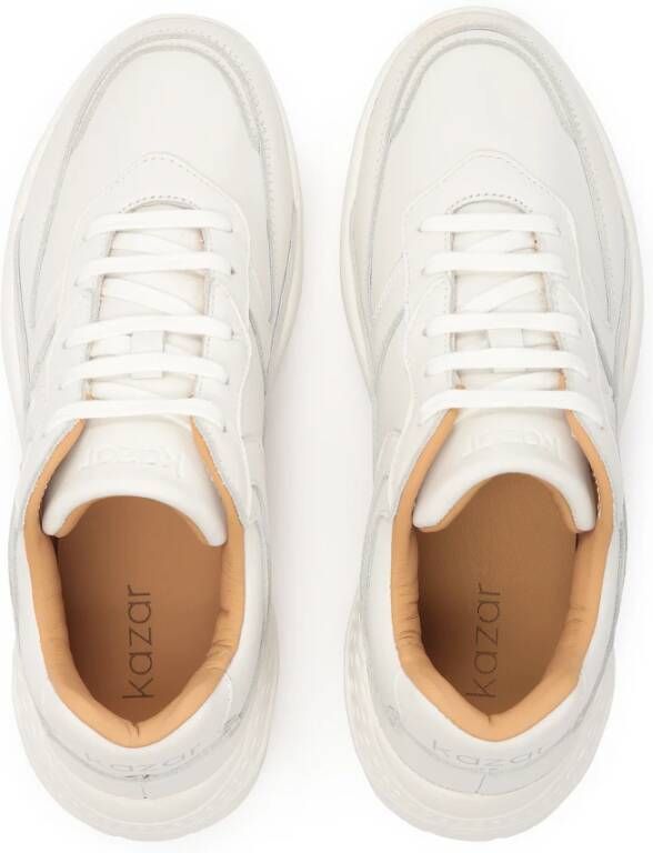 Kazar Witte leren sneakers op een dikke zool White Dames