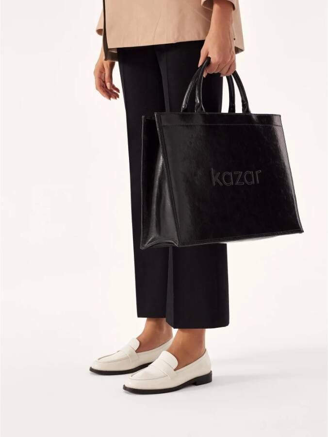 Kazar Witte loafers met zwarte zool White Dames