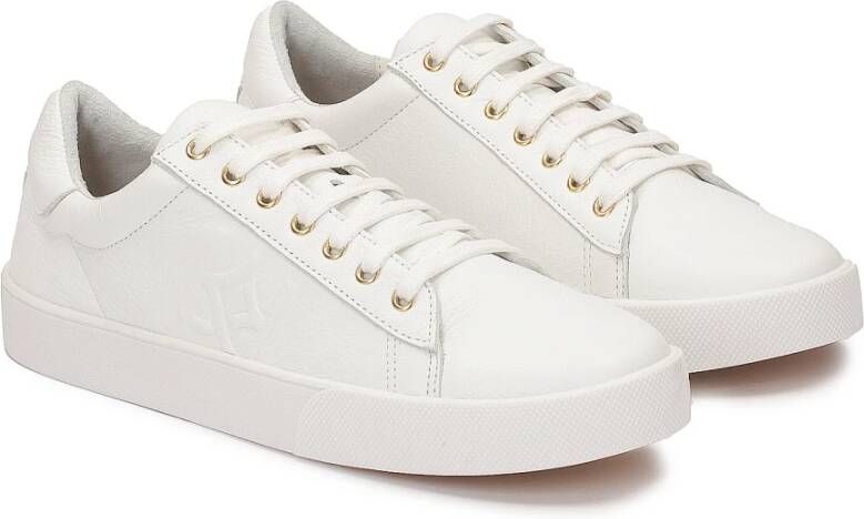 Kazar Witte minimalistische leren sneakers White Dames