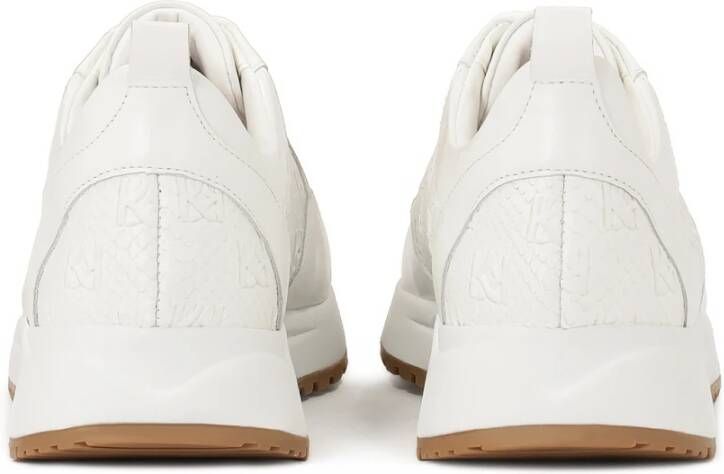 Kazar Witte monogram leren combinatie sneakers White Dames