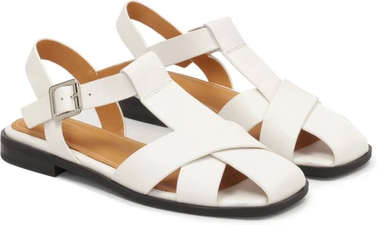 Kazar Witte sandalen met een band die de tenen overschaduwt White Dames