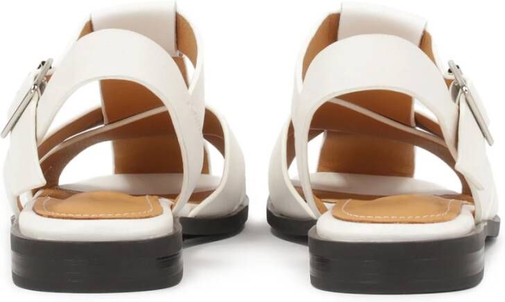 Kazar Witte sandalen met een band die de tenen overschaduwt White Dames