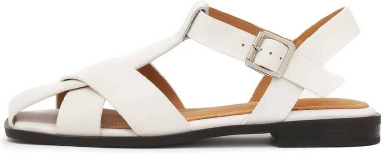 Kazar Witte sandalen met een band die de tenen overschaduwt White Dames