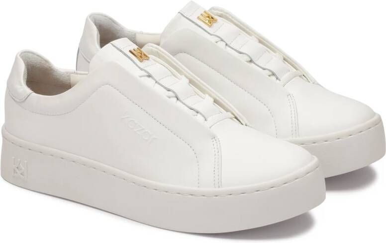 Kazar Witte sneakers met bedekte veters White Dames