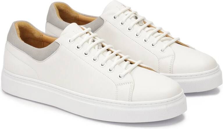 Kazar Witte sneakers met grijze hielkap White Heren