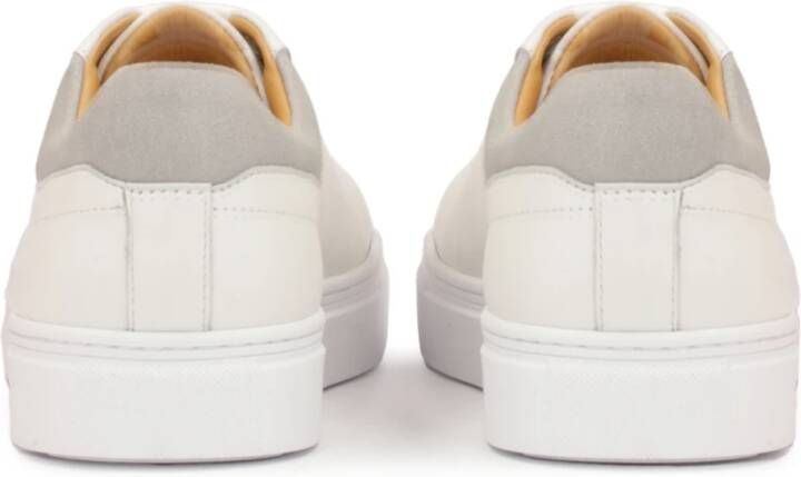 Kazar Witte sneakers met grijze hielkap White Heren