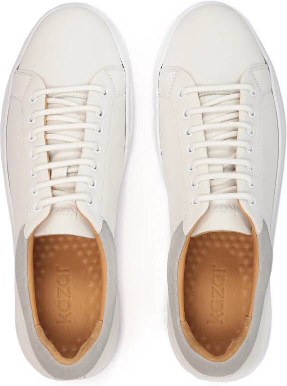 Kazar Witte sneakers met grijze hielkap White Heren