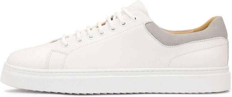 Kazar Witte sneakers met grijze hielkap White Heren