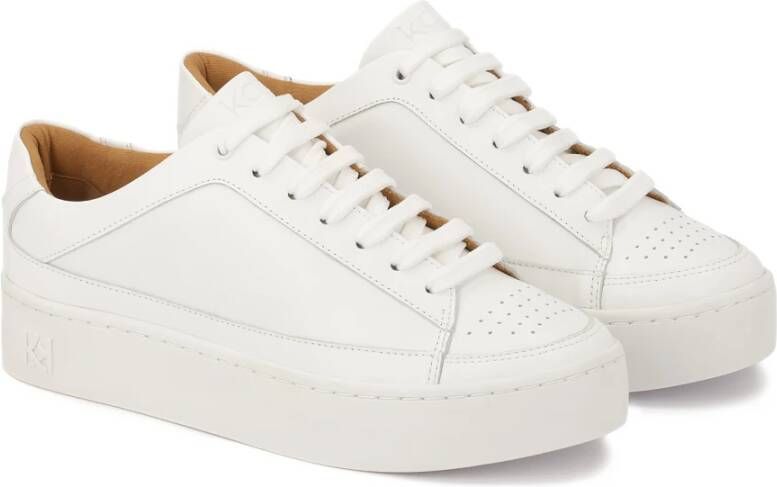 Kazar Witte sneakers met perforatie op de neus White Dames