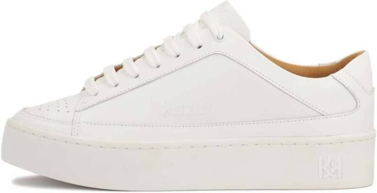 Kazar Witte sneakers met perforatie op de neus White Dames