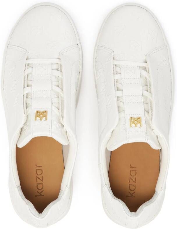 Kazar Witte sneakers met reliëf monogrammen White Dames